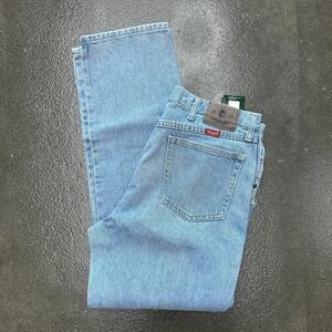 Vintage Wrangler 34x31 Light Wash Denim Straight Leg Jeans